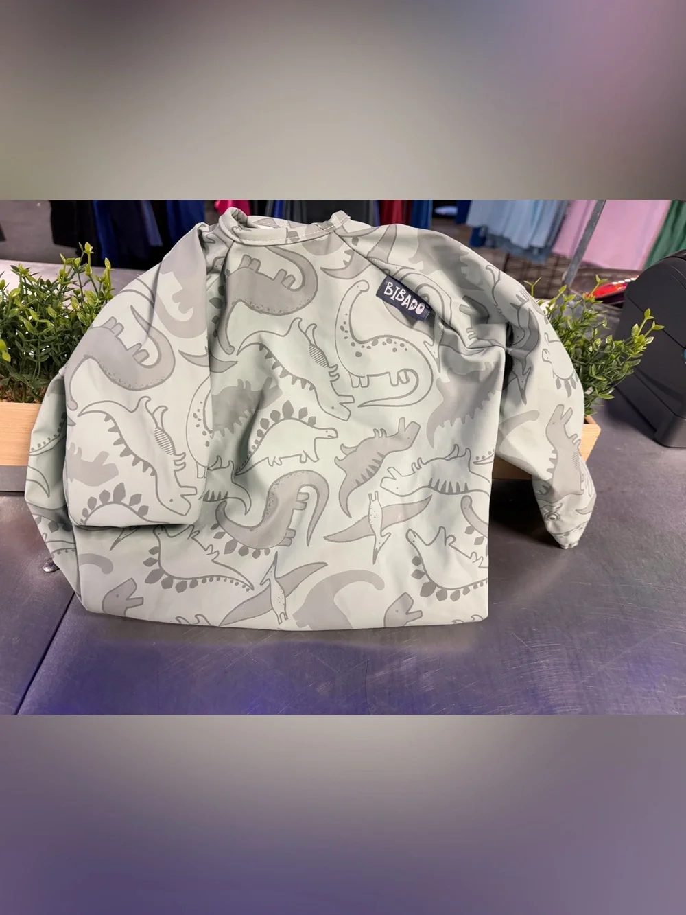 BIBaDO - Long Sleeve Baby Bib (Dino Roar)